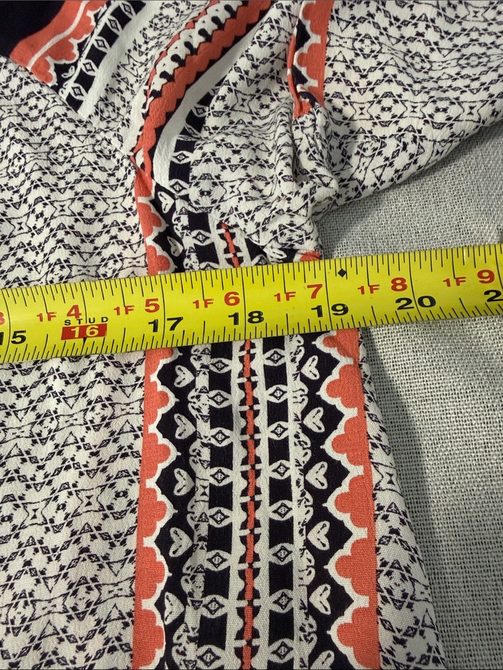 Sanctuary Striped Boho Tie-Neck Blouse in Coral, Black & White Size Small - Picture 8 of 14